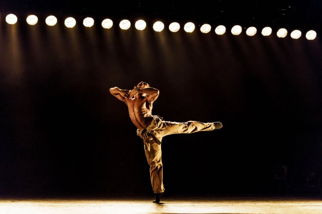 Jose Alves of Ballet Black performing in Mthuthuzeli November's 'Ingoma'
